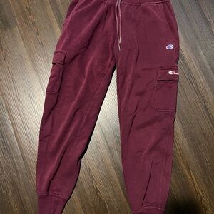 Champion Burgundy Cargo Sweatpants